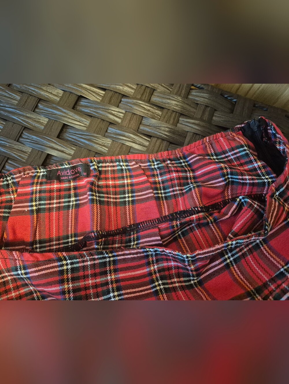 NWT Avidlove Schoolgirl lingerie costume: crop tie front top and red plaid skirt - Picture 6 of 16